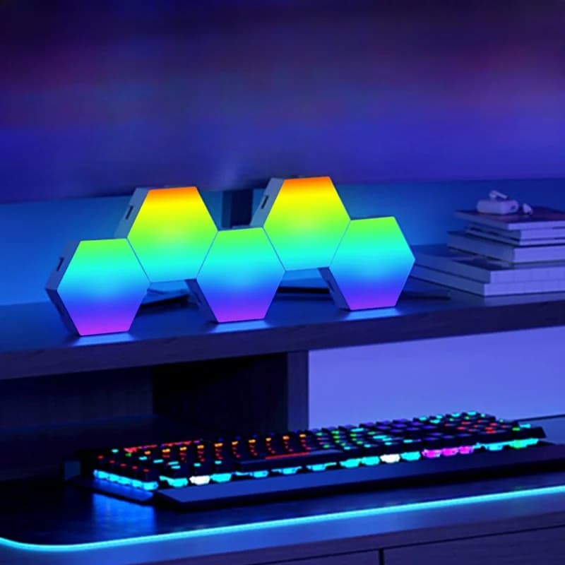RGB hexagonalne svjetlosne ploče osjetljive na zvuk s upravljanjem aplikacijom