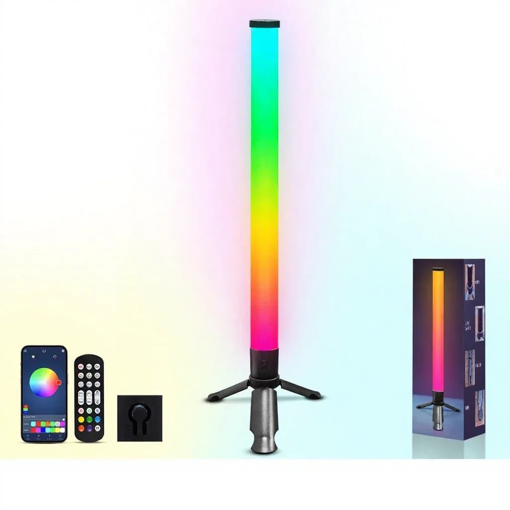LED stolna svjetiljka na stativu s RGB efektima i sinkronizacijom glazbe