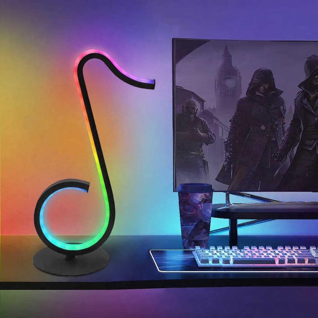 RGB svjetiljka za stol u obliku glazbene note s daljinskim upravljačem
