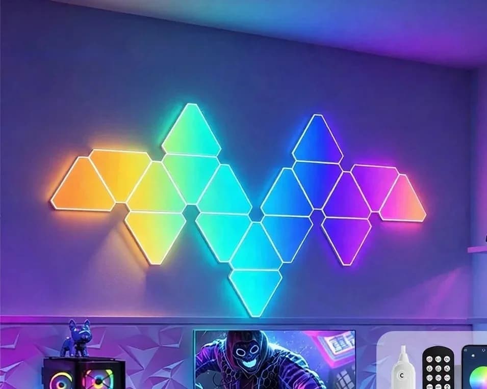 Pametni LED zidni svjetlosni set trokutastog oblika RGB za gaming dekor