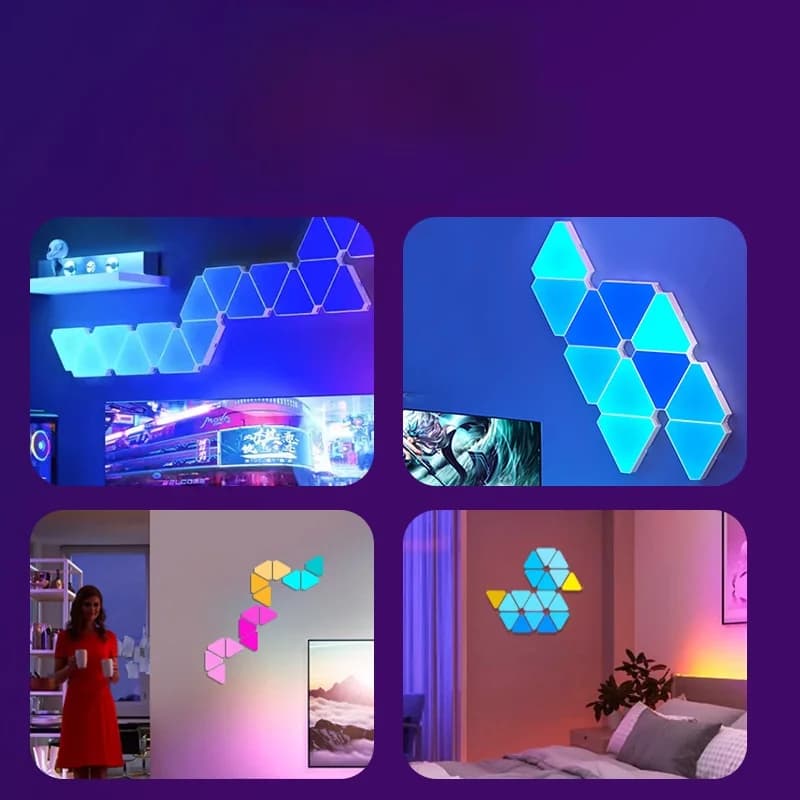 Pametni LED zidni svjetlosni set trokutastog oblika RGB za gaming dekor