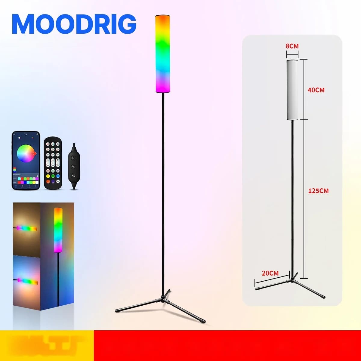 RGB LED podna svjetiljka na stativu s daljinskim upravljačem za spavaću sobu i dnevni boravak