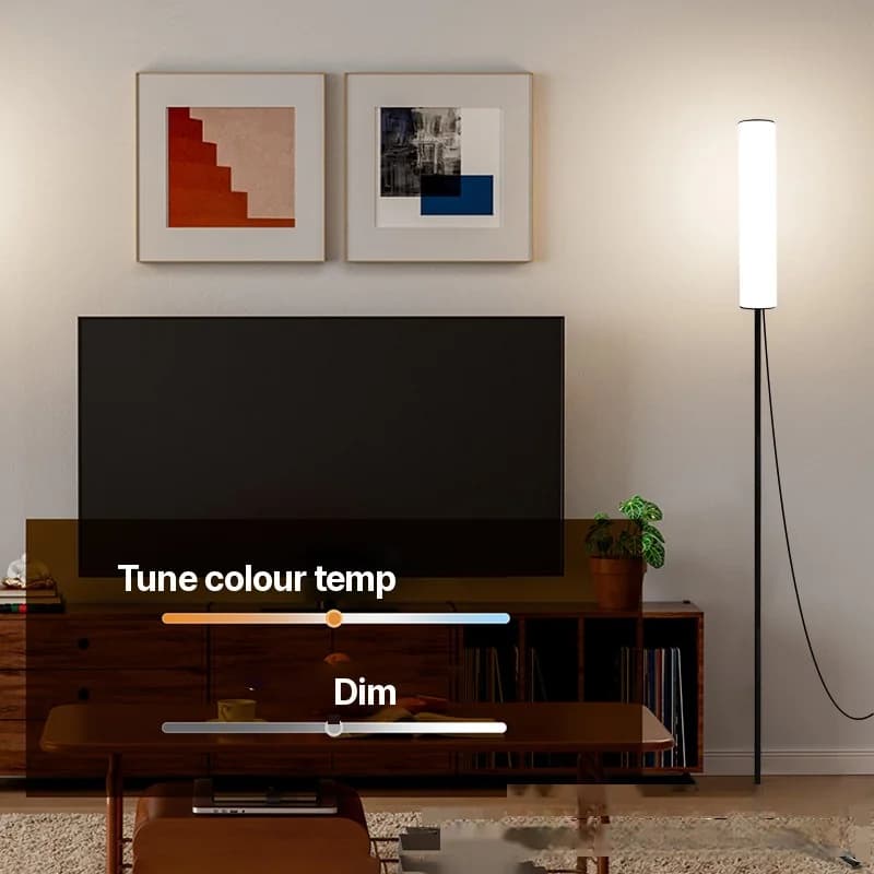 LED podna svjetiljka podesive visine s tronožnom bazom i tri načina boje
