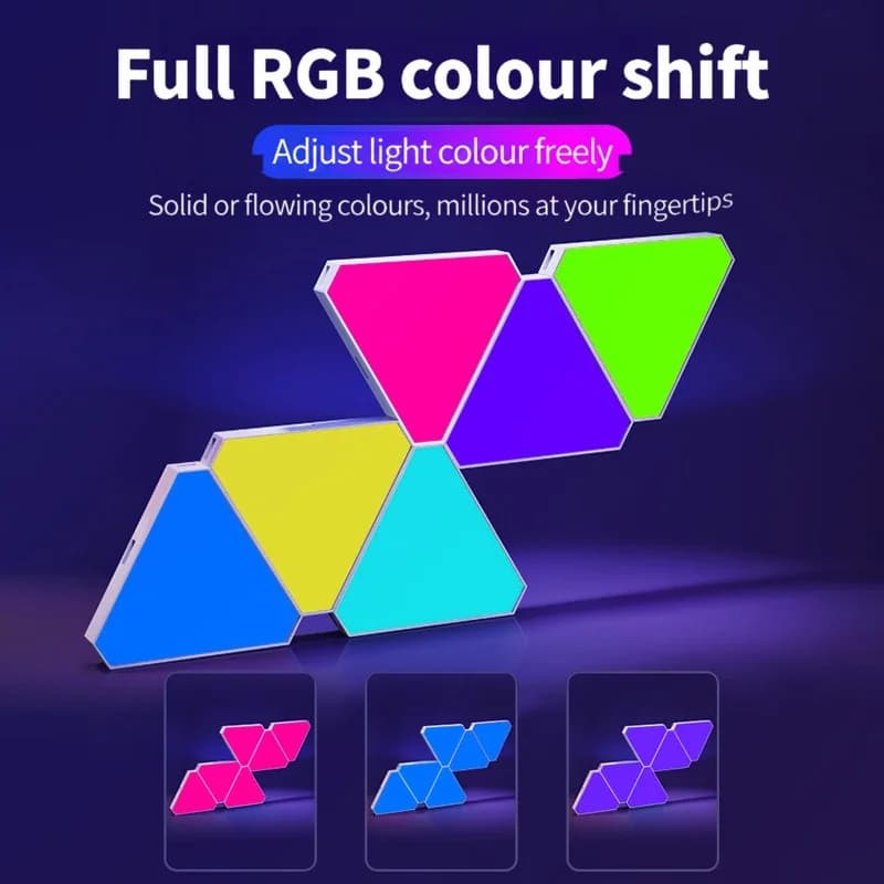 Pametni LED zidni svjetlosni set trokutastog oblika RGB za gaming dekor