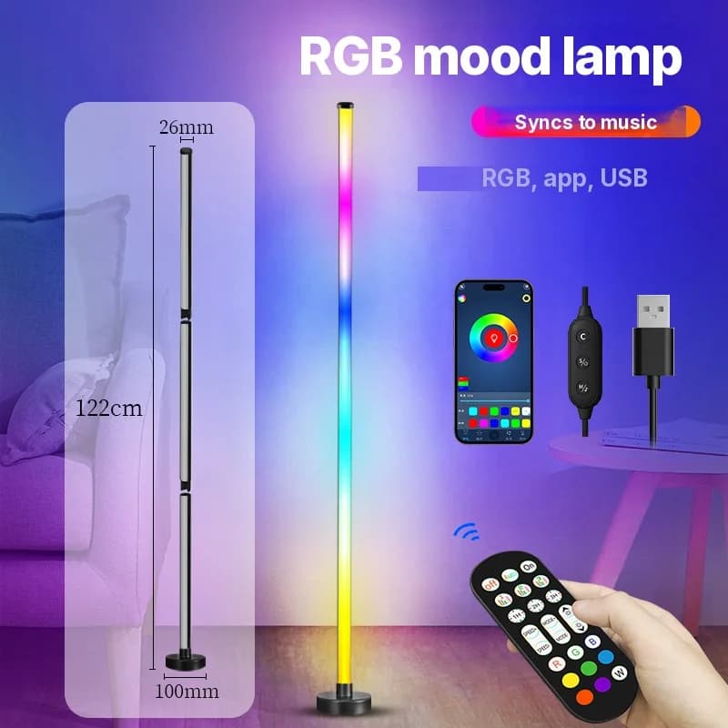 Podna lampa s promjenom RGB boja, sinkronizacijom glazbe i upravljanjem aplikacijom