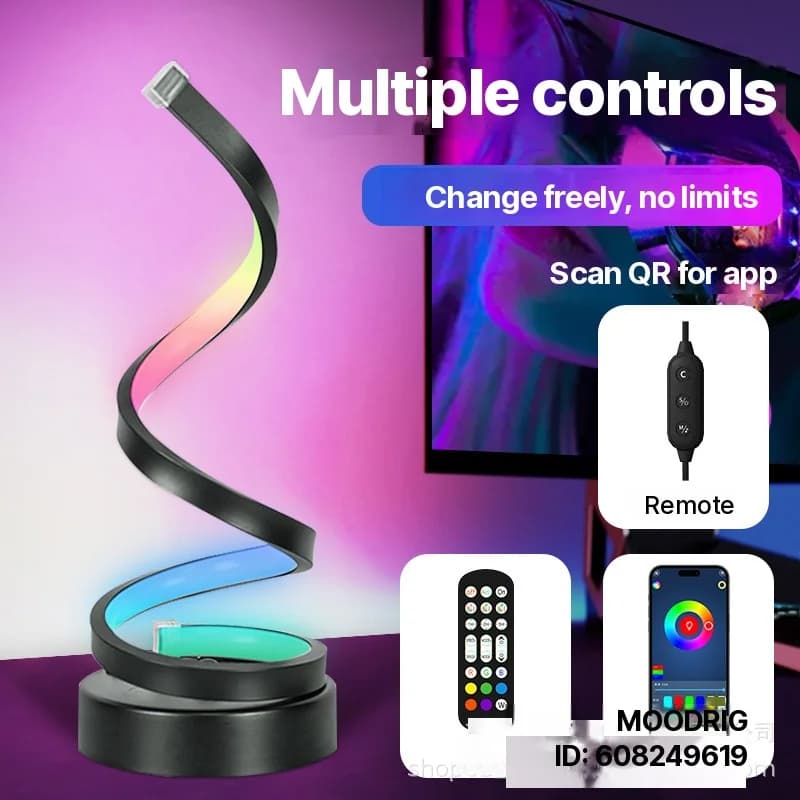 Spiralna RGB lampa za atmosferu sa svjetlom koje reagira na zvuk i upravljanjem aplikacijom